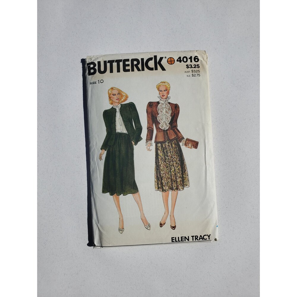 Butterick 4016 - Misses Jacket, Blouse, & Skirt - Size 10 - Uncut&Factory Folded